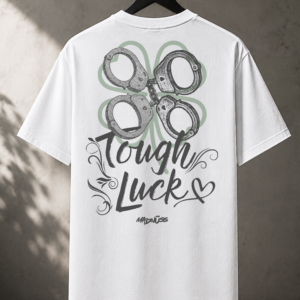 TOUGH LUCK – Oversized Graphic T-Shirt (White)