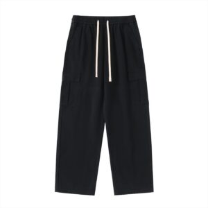 Drawstring Waist Straight-Leg Cargo Pants